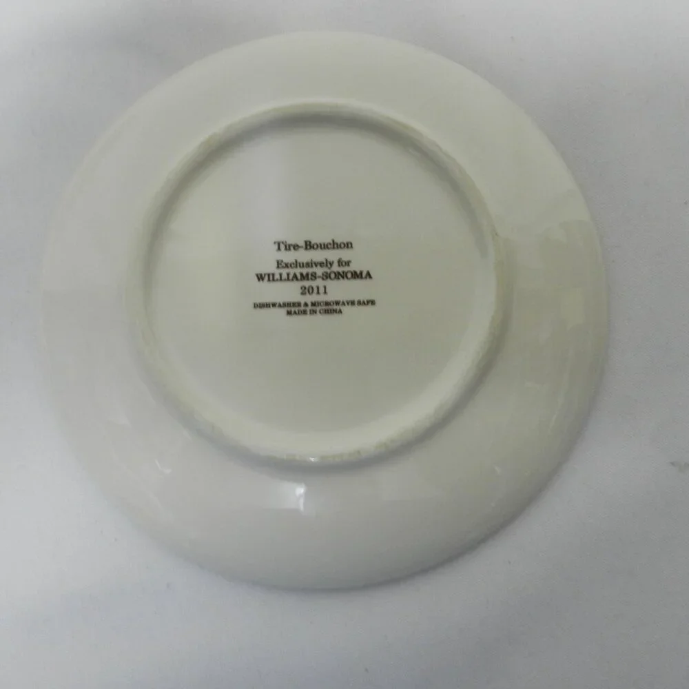 Williams Sonoma Tire Bouchon Set 4 Appetizer Size Salad Plates 6-1/2